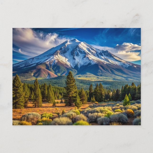 Postal Naturaleza de Mount Shasta (Anverso)