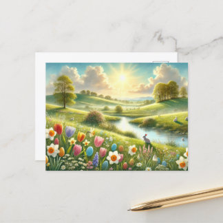 Postal Naturaleza de Pascua y Primavera