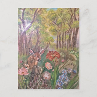 Postal naturaleza del arte de la mano de la pintura de la