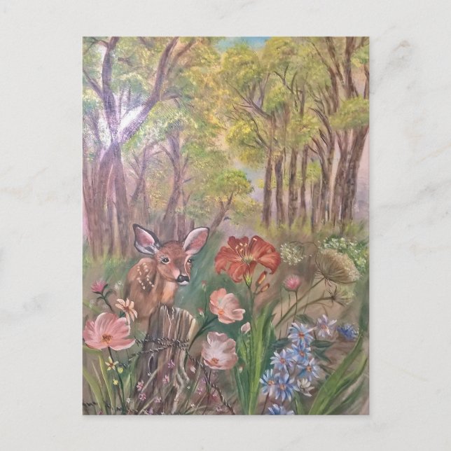 Postal naturaleza del arte de la mano de la pintura de la (Anverso)