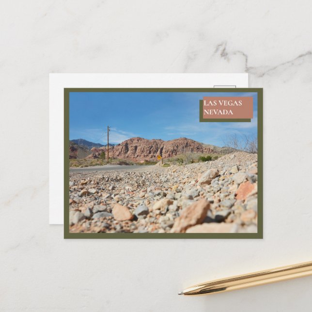 Postal Naturaleza del cañón de rock rojo Las Vegas Nevada (Anverso/Reverso In Situ)