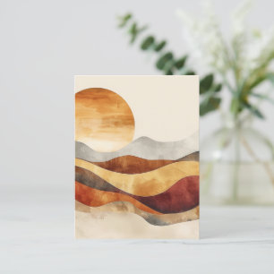 Postal Naturaleza minimalista del Boho - Tonos cálidos de