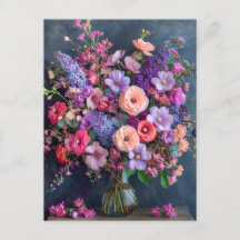 Naturaleza muerta con Delphiniums y Ranunculus
