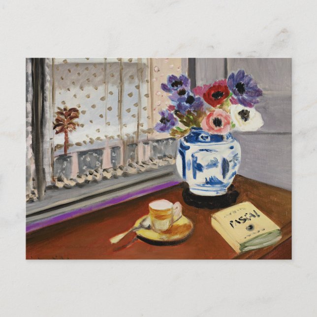 Postal Naturaleza muerta con Pensees de Pascal, (Anverso)