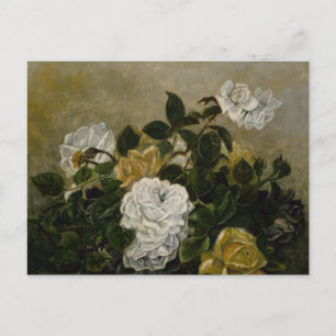 Postal Naturaleza muerta con rosas de Robert Duncanson