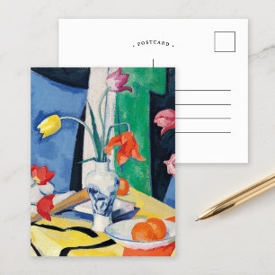 Postal Naturaleza muerta con tulipanes   Samuel John Pepl