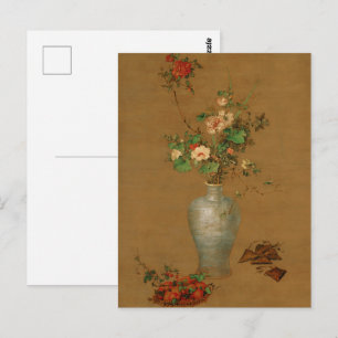 Postal Naturaleza muerta floral imperial china de Castigl