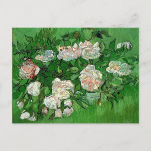 Postal Naturaleza muerta - Florero con rosas rosadas Vinc