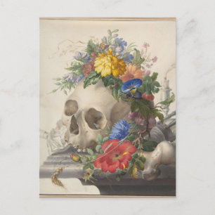 Postal Naturaleza muerta Vanitas de Herman Henstenburgh