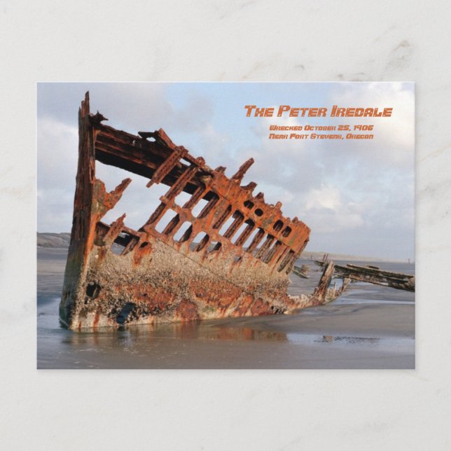 Postal Naufragio de Peter Iredale, fuerte Stevens, poste (Anverso)