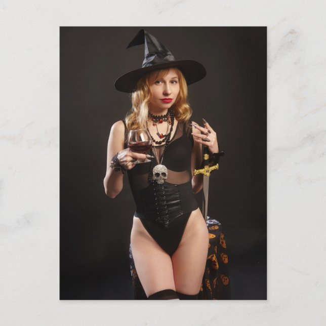 Postal Naughty Witch Halloween (Anverso)