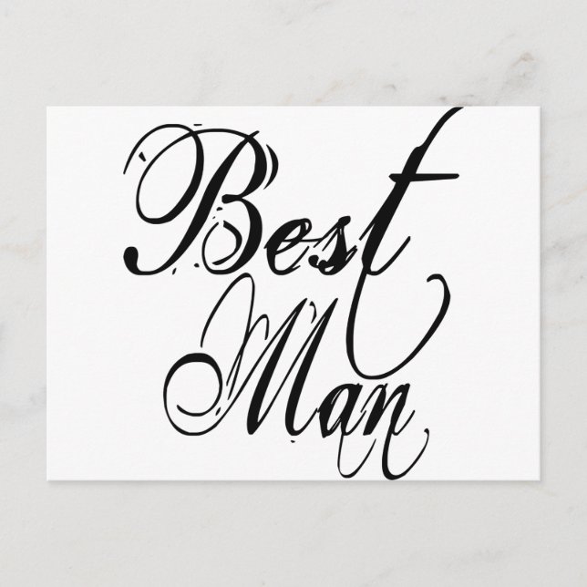 Postal Naughy Grunge Script - Mejor Hombre Negro (Anverso)