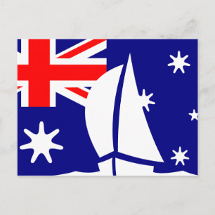 Postal Náutica náutica con bandera de Australia