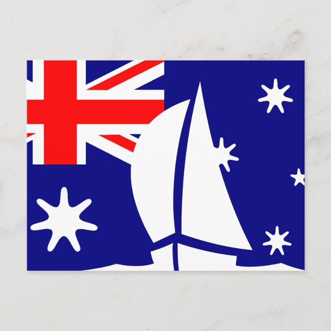 Postal Náutica náutica con bandera de Australia (Anverso)