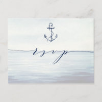 Nautical Anchor Watercolor Ocean Meal Choice RSVP
