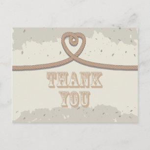 Postal Nautical Beach Sand Heart Knot Gracias