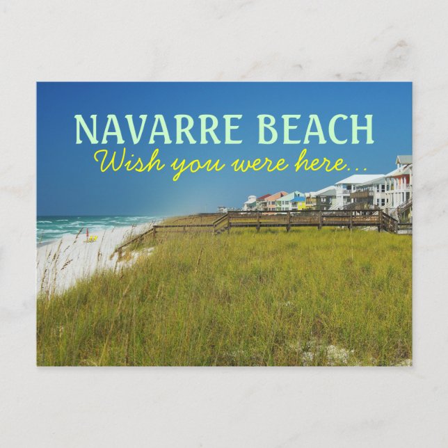 Postal Navarre Beach Florida - Ojalá estuvieras aquí (Anverso)