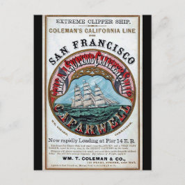 Postal Nave de vela California Farwell Clipper 1900