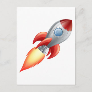 Postal nave espacial con cohetes personalizado