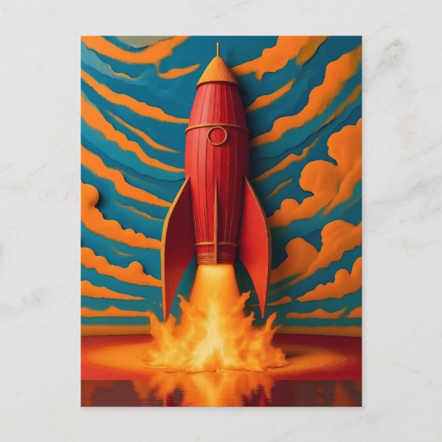 Postal Nave espacial: inspirada en la década de 1950 (Anverso)