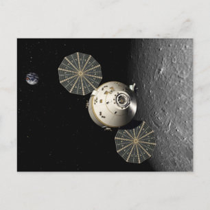 Postal Nave espacial Orion en órbita lunar