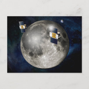Postal Nave espacial Twin Grail en órbita alrededor de la