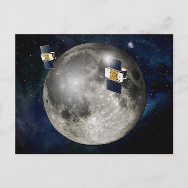 Postal Nave espacial Twin Grail en órbita alrededor de la (Anverso)