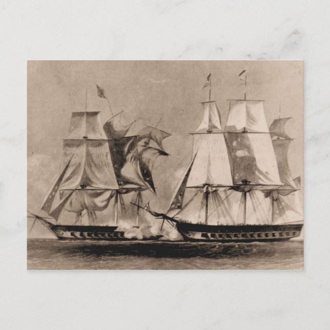 Postal Nave estadounidense en acción 1798 (Anverso)