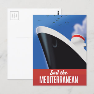 Postal Navega por el mediterráneo