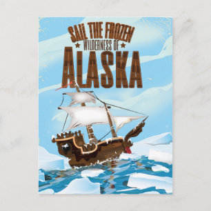 Postal Navega por el yermo helado de Alaska