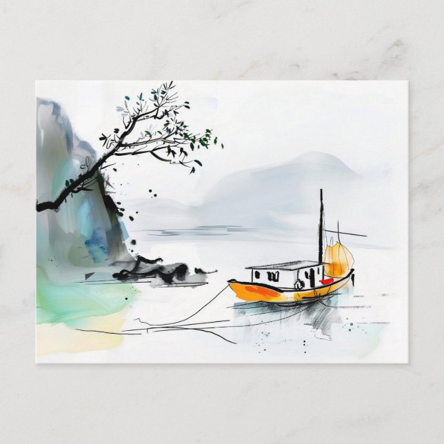 Postal Navegación basura china en aguas tranquilas (Anverso)