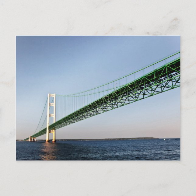 Postal Navegación debajo del puente de Mackinac (Anverso)