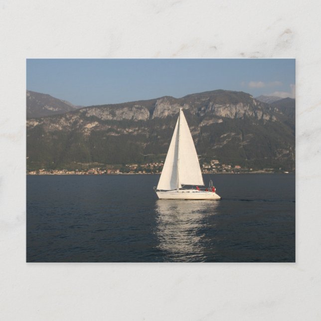 Postal Navegando en el lago de Como (Anverso)