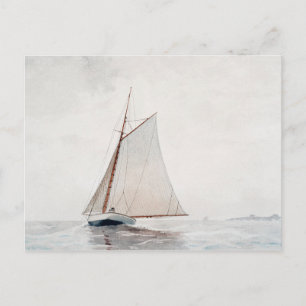 Postal Navegando frente a Gloucester (ca.1880) por Winslo