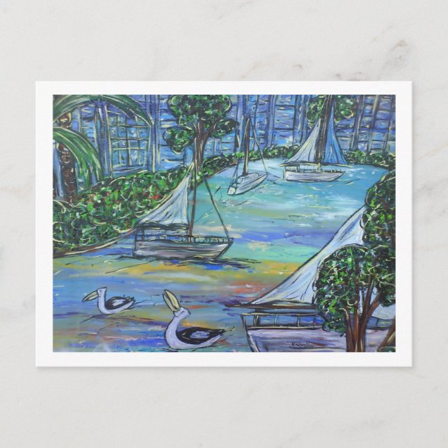 Postal Navegando por el río Brisbane (Anverso)