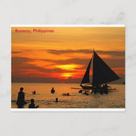 Postal Navegar por la puesta de sol de Boracay