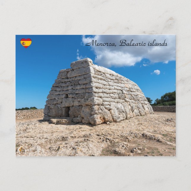 Postal Naveta des Tudons, tumba prehistórica - Menorca (Anverso)