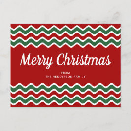 Postal Navidad Alegre Estirpes Rojo Verde Moderno