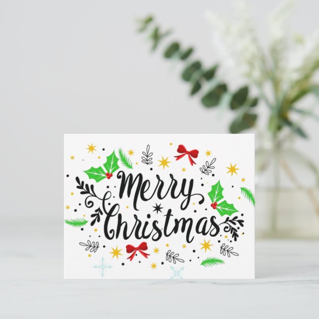 Postal Navidad Alegre Festiva (Anverso de pie)