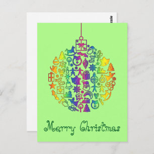Postal Navidad - Bolas de árbol con iconos Navidades 1