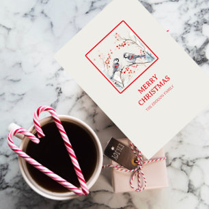 Postal Navidad Bosque Minimalista Simple Fiesta