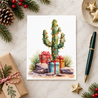 Postal Navidad Cactus del Desierto del Suroeste