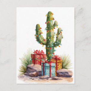 Postal Navidad Cactus del Desierto del Suroeste
