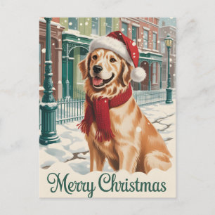 Postal Navidad con Retriever Dorado