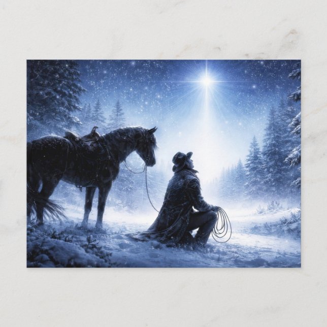 Postal Navidad Country Western Vaquero  (Anverso)