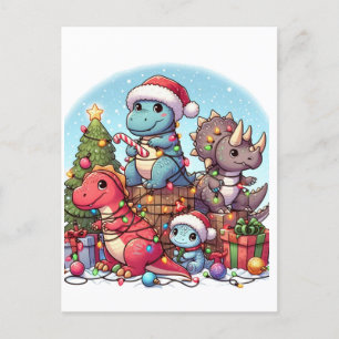 Postal Navidad de los dinosaurios , 