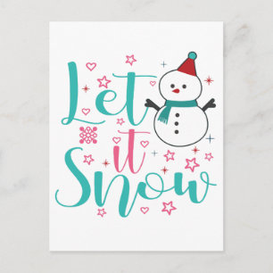 Postal Navidad del Muñeco de Nieve Adorable