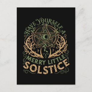 Postal Navidad del solsticio de invierno Yule