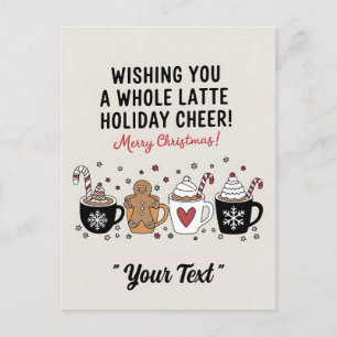 Postal Navidad, deseándole todo un gran café alegre