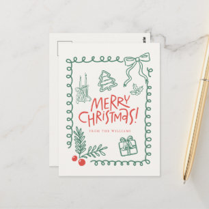 Postal navidad divertida caprichosa adorable